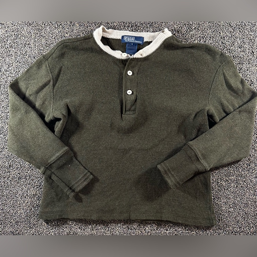 Polo Ralph Lauren Boys Sweater sz 5 Green Long Sleeve (R2)